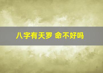 八字有天罗 命不好吗